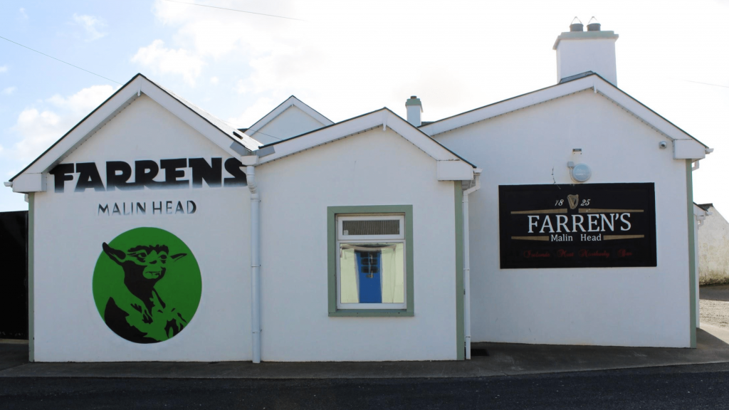 Yoda Mural at Farrens Bar ~ Malin Head, Donegal.